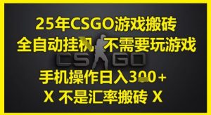 25年CSGO游戏搬砖,全自动运行,不需要玩游戏,手机操作日入3张(不是汇率搬砖)【揭秘】-聊项目