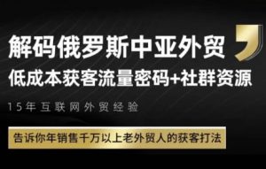 俄罗斯中亚外贸低成本获客流,告诉你年销售千万以上老外贸人的获客打法-聊项目