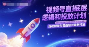 视频号直播底层逻辑和投放计划,短视频微付费撬短引最新打法-聊项目