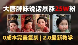 AI大唐胖贵妃说话2.0,40条视频暴涨40w粉,附独家变现攻略-聊项目