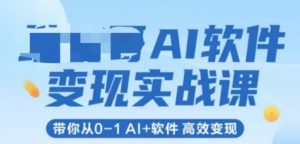 AI软件变现实战课,带你从0-1 Al+软件 高效变现-聊项目