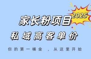 家长粉项目,一个可以长期变现暴利项目,私域高客单价,轻松完成你的人生第一桶金-聊项目