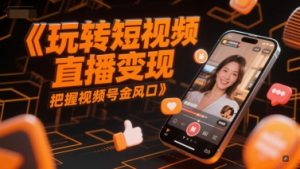 玩转短视频直播变现，把握视频号金风口-聊项目