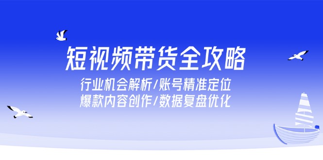 短视频带货全攻略，行业机会解析/账号精准定位/爆款内容创作/数据复盘优化-聊项目