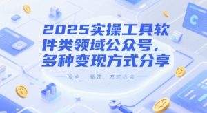 2025实操工具软件类领域公众号,多种变现方式分享-聊项目