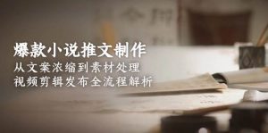 爆款小说推文制作,从文案浓缩到素材处理,视频剪辑发布全流程解析-聊项目