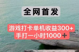 全网首发游戏打卡手打一小时1000+ 单机收益300+ 不是市面上的战神和a，全网独家脚本-聊项目