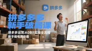 拼多多新手破局课，拼多多运营从0到1实操全流程，新手做电商必看-聊项目