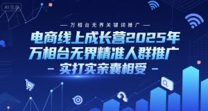 电商线上成长营2025年，万相台无界关键词推广-万相台无界精准人群推广-实打实亲囊相受-聊项目