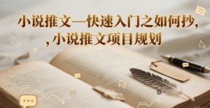 小说推文—快速入门之如何抄 ,小说推文项目规划-聊项目