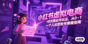 小红书虚拟电商，从0-1的完整起号玩法，一个人运营账号爆赚指南-聊项目