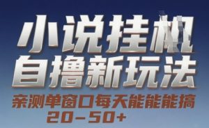 小说自撸新玩法 — 亲测单窗口每天能搞 20-50+,支持矩阵化批量操作【揭秘】-聊项目