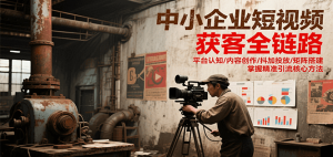中小企业短视频获客全链路，平台认知/内容创作/抖加投放/矩阵搭建，精准引流核心方法-聊项目