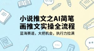 小说推文之AI简笔画推文实操全流程，蓝海赛道，大把机会，执行力拉满-聊项目