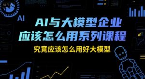 AI与大模型企业应该怎么用系列课程,究竟应该怎么用好大模型-聊项目