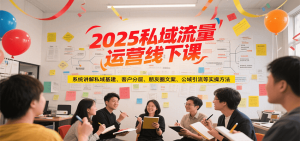 2025私域流量运营线下课,系统讲解私域基建/客户分层/朋友圈文案/公域引流等实操方法-聊项目
