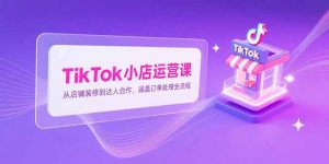 TikTok小店运营课,从店铺装修到达人合作,涵盖订单处理全流程-聊项目
