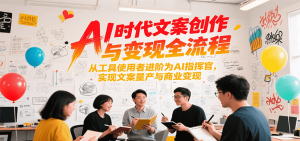 AI时代文案创作与变现全流程,从工具使用者进阶为AI指挥官,实现文案量产与商业变现-聊项目