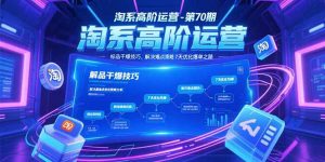 淘系高阶运营-第70期,标品干爆技巧,解决难点策略,大佬操盘方法-聊项目