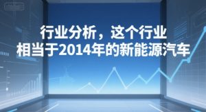 付费文章：行业分析，这个行业，相当于2014年的新能源汽车-聊项目