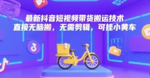 最新抖音短视频带货搬运技术，直接无脑搬，无需剪辑，可挂小黄车-聊项目