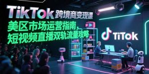 TikTok跨境电商变现课，美区市场运营指南，短视频直播双轨流量攻略-聊项目