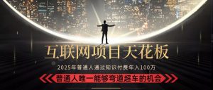 2025“互联网项目天花板”:不做韭菜,做镰刀!“月入 10W+ 普通人弯道…-聊项目