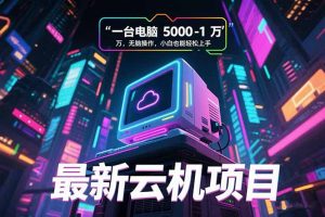最新云机项目 一台电脑5000到10000 无脑操作小白也能轻松上手-聊项目