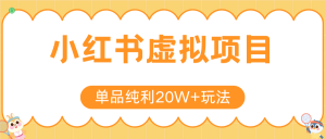 小红书虚拟电商新玩法,实现单品纯利20W+,可矩阵放大操作!-聊项目