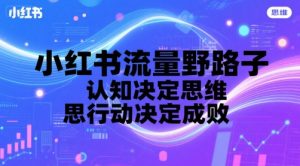 小红书流量野路子,认知决定思维,思维决定行动,行动决定成败-聊项目