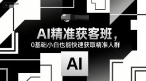 AI精准获客班,0基础小白也能快速获取精准人群-聊项目