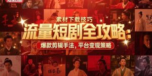流量短剧全攻略:素材下载技巧,爆款剪辑手法,平台变现策略-聊项目