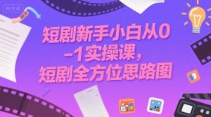短剧新手小白从0-1实操课,短剧全方位思路图-聊项目