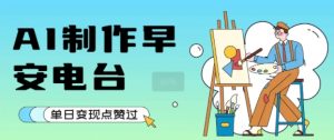 用AI制作早安电台,单日变现1k+,条条点赞过W-聊项目
