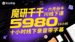 魔研千千·六月份千川线下课5980,十小时线下录音带字幕-聊项目