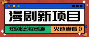 短剧新赛道—动漫短剧玩法,目前红利期月收益轻松达到6000+-聊项目