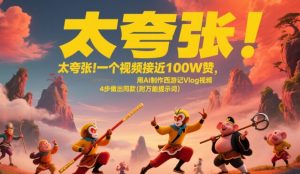 太夸张!一个视频接近100W赞,用AI制作西游记Vlog视频,全流程拆解来了(附万能提示词)-聊项目