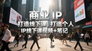 商业IP打造线下课,打造个人 IP线下课视频+笔记-聊项目