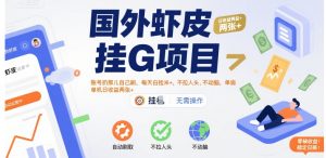 国外虾皮挂G项目:账号扔那儿自己刷,每天白捡米+,不拉人头、不动脑,单机日收益两张+【揭秘】-聊项目
