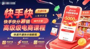 快手快分销高级电商课程,快速开通快分销教程-聊项目
