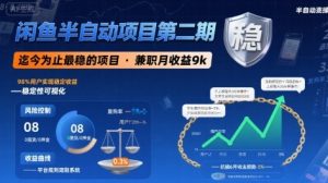 闲鱼半自动项目第二期,可能是迄今为止最稳的项目,兼职月收益9k-聊项目