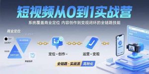 短视频从0到1的实战营:系统覆盖商业定位,内容创作到变现闭环的全链路技能-聊项目