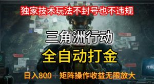 三角洲最新全自动G机,独家技术玩法,不封号也不违规, 日入8张+可矩阵操作,收益无限放大【揭秘】-聊项目