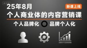 个人商业体的内容营销课25年8月,个人品牌化,品牌个人化,自媒体ip内容营销策略-聊项目