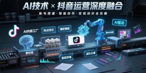 AI技术与抖音运营的深度融合应用：涵盖账号搭建、内容创作、收益变现等-聊项目