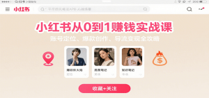 小红书从0到1赚钱实战课:账号定位、 爆款创作 、导流变现全攻略-聊项目