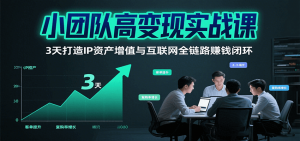 小团队高变现实战课,3天打造IP资产增值与互联网全链路赚钱闭环(第二期)-聊项目