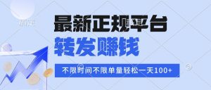 2025年最新正规平台 转发赚钱 不限单量,单价高,一天轻松100+-聊项目