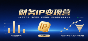 财务IP变现营：9大变现方式、定位设计、产品包装，成交与群发售批量转化-聊项目