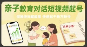 亲子教育对话短视频起号，保姆级拆解教程，快速起千粉万粉号-聊项目